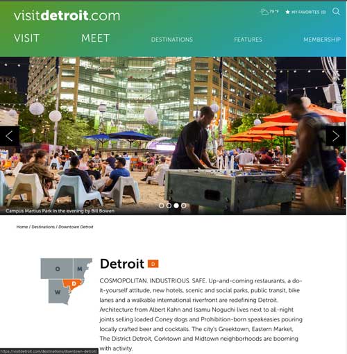 Detroit Tourism Website